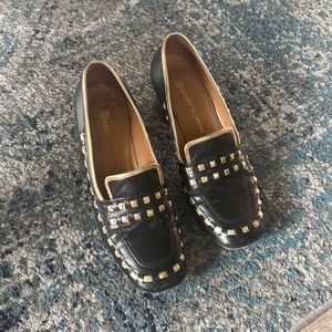 Tory Burch Leather Studded Accents Loafers
